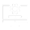 El monitor de un ordenador muestra un icono de un engranaje sobre una barra de carga, lo que indica que hay una actualización o instalación de software en curso.