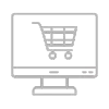 Un monitor de ordenador que muestra el icono de un carrito de la compra, símbolo de las compras en línea o del comercio electrónico.